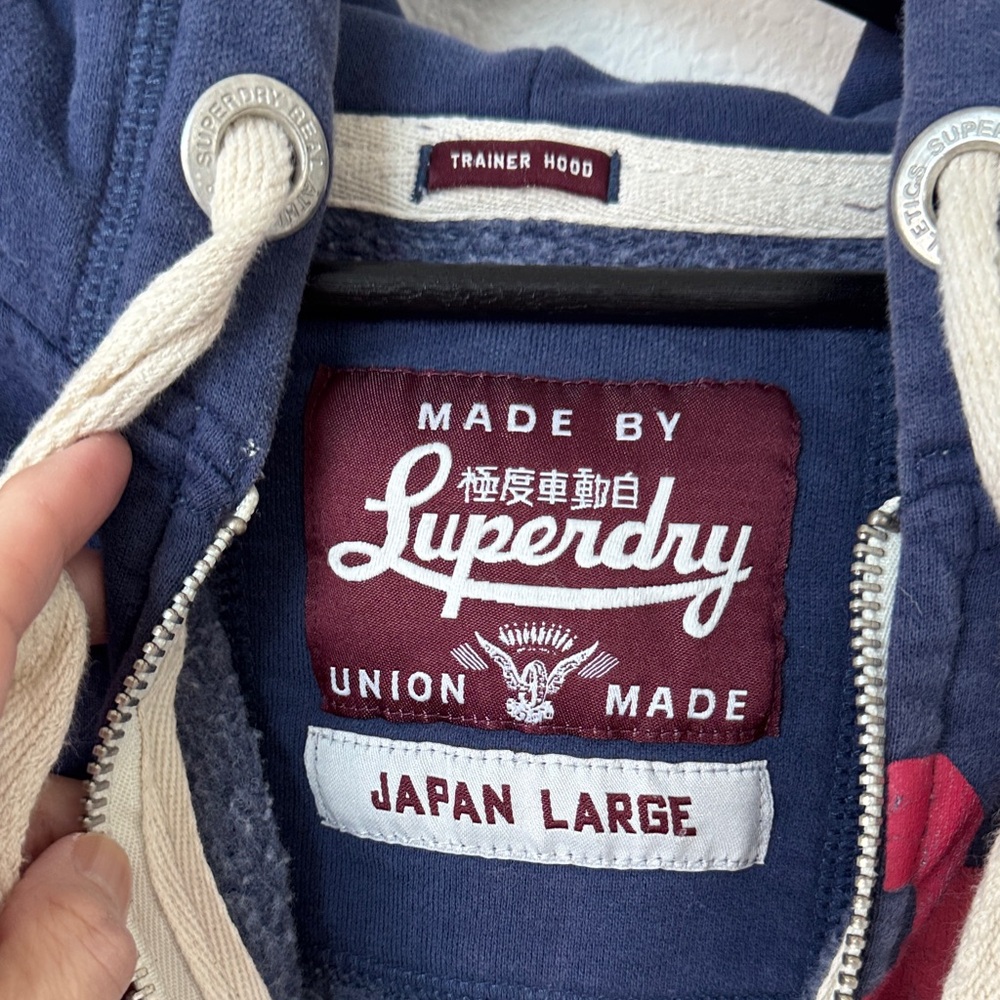 Superdry Orange Label Trainer Hood Full Zip Hoodie Japan Large- Fits Medium US - Picture 2 of 10